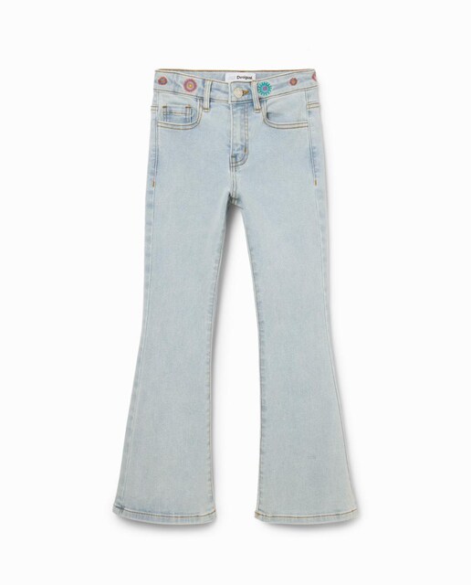Imagen 0 de Vaqueros Flare bordados de niña