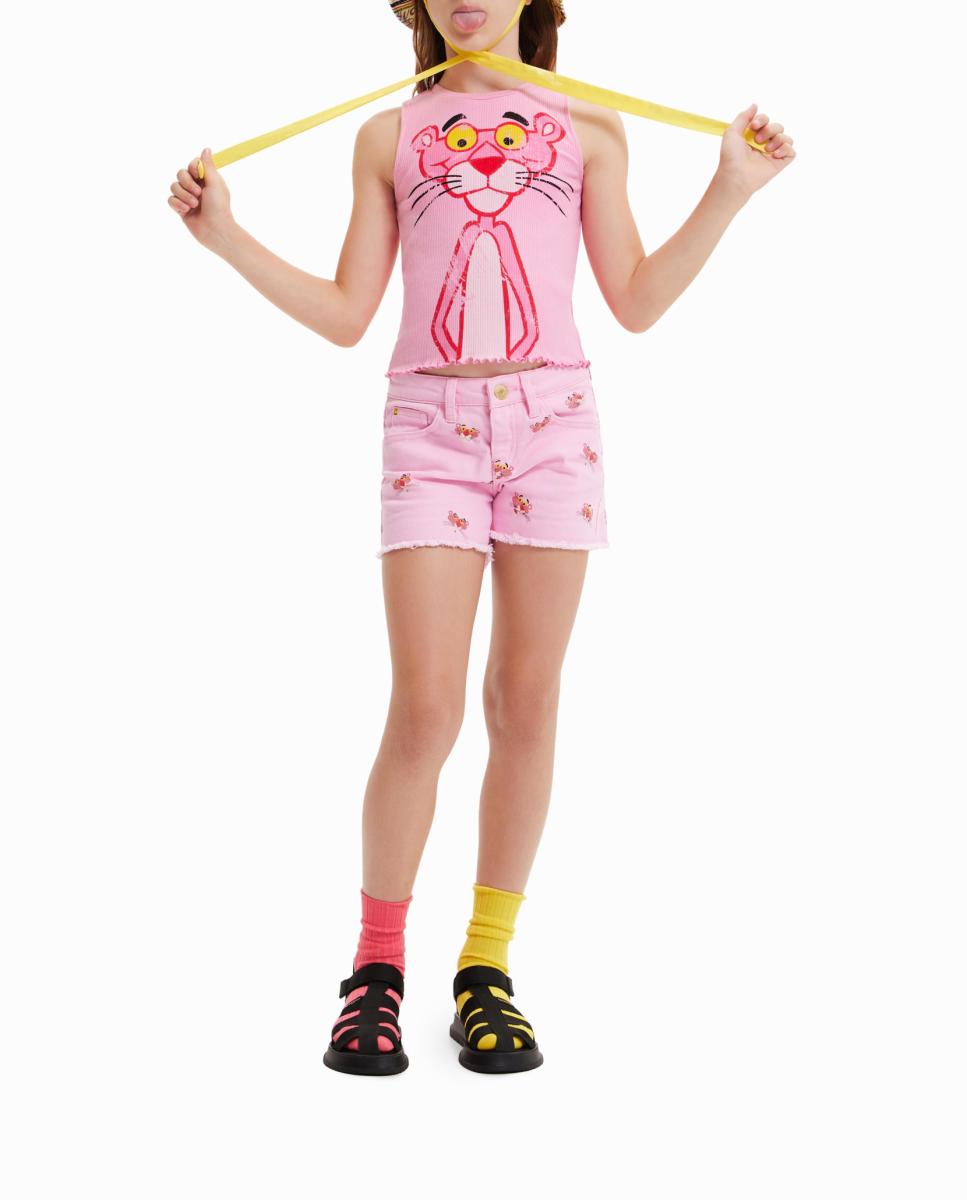 Imagen 0 de Shorts vaqueros Pantera Rosa de niña