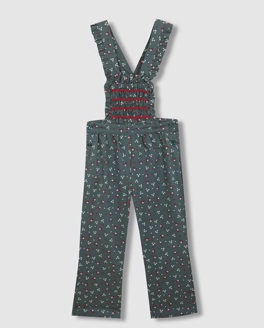 Imagen 0 de Pantalón de niña con estampado floral de tirantes