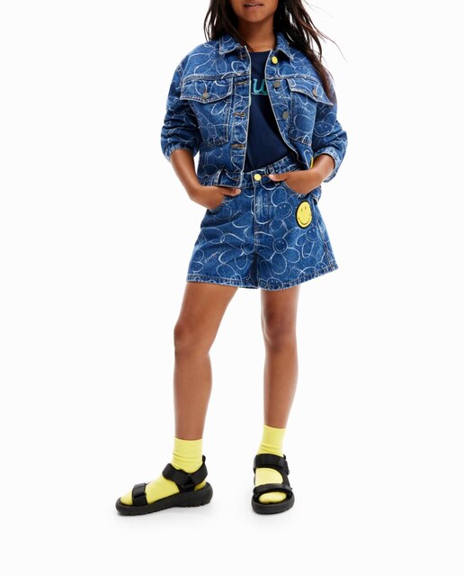 Imagen 0 de Chaqueta vaquera trucker Smiley® de niña