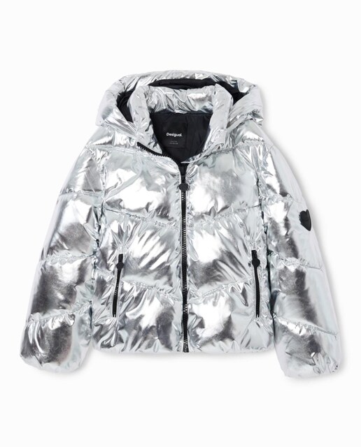 Imagen 0 de Abrigo acolchado metalizado de niña