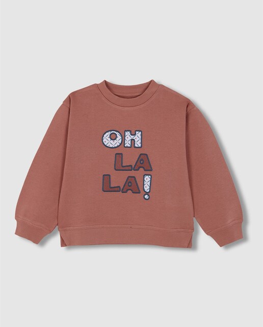 Imagen 0 de Sudadera de niña con cuello caja con parche