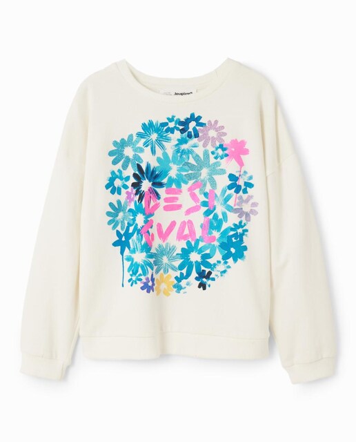 Imagen 0 de Sudadera flores logo de niña