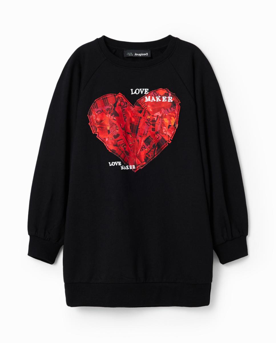 Imagen 0 de Vestido sudadera corazón de niña