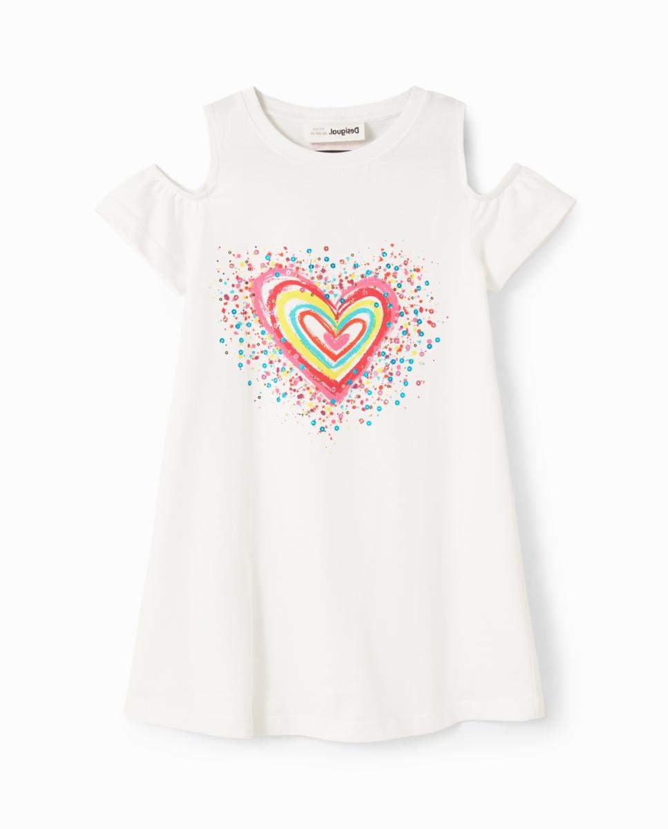 Imagen 0 de Vestido camiseta cut-outs corazón de niña