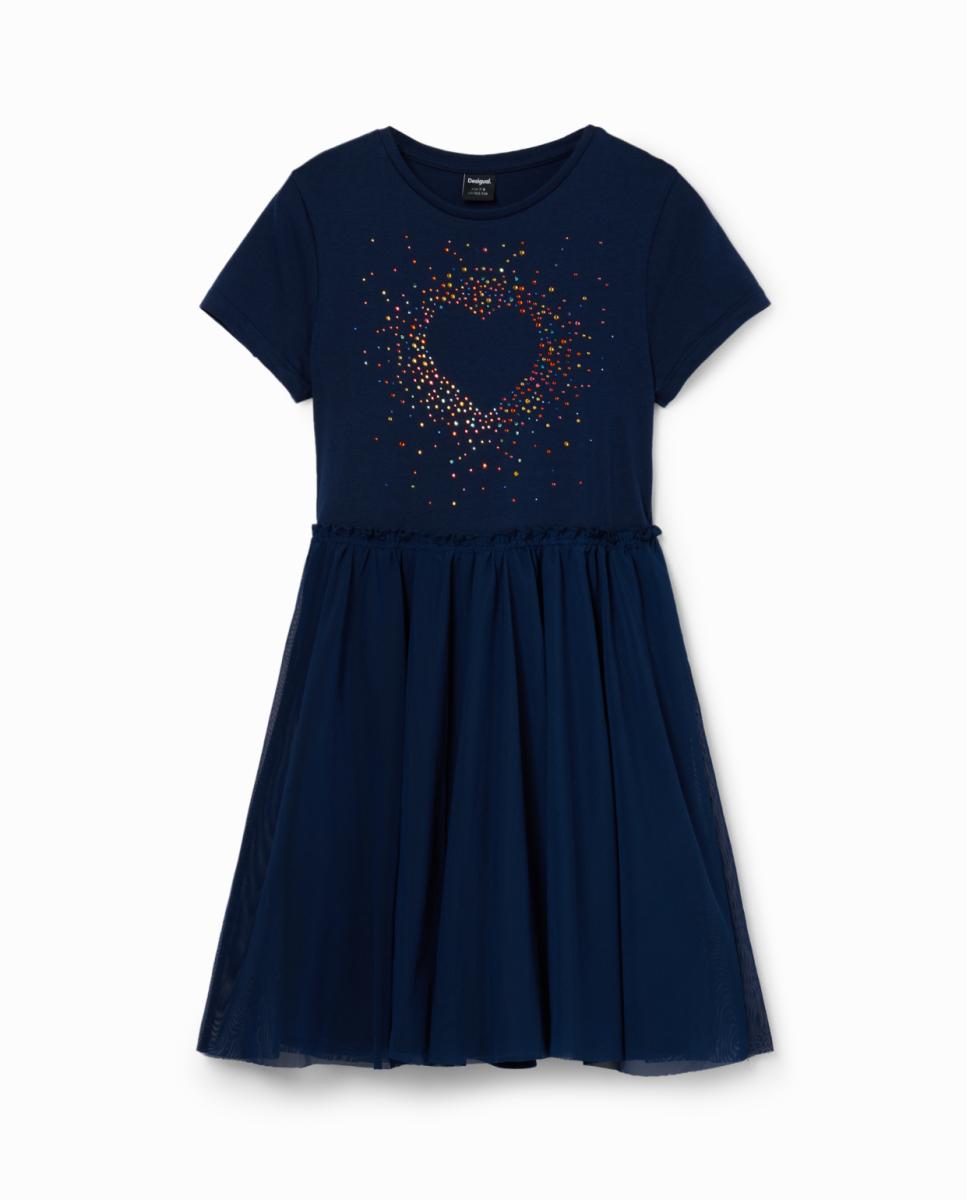 Imagen 0 de Vestido corazón strass de niña