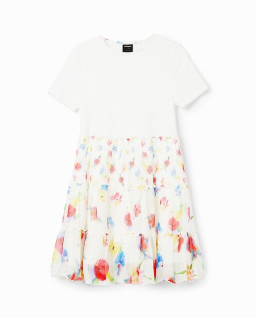 Imagen 0 de Vestido combinado flores de niña