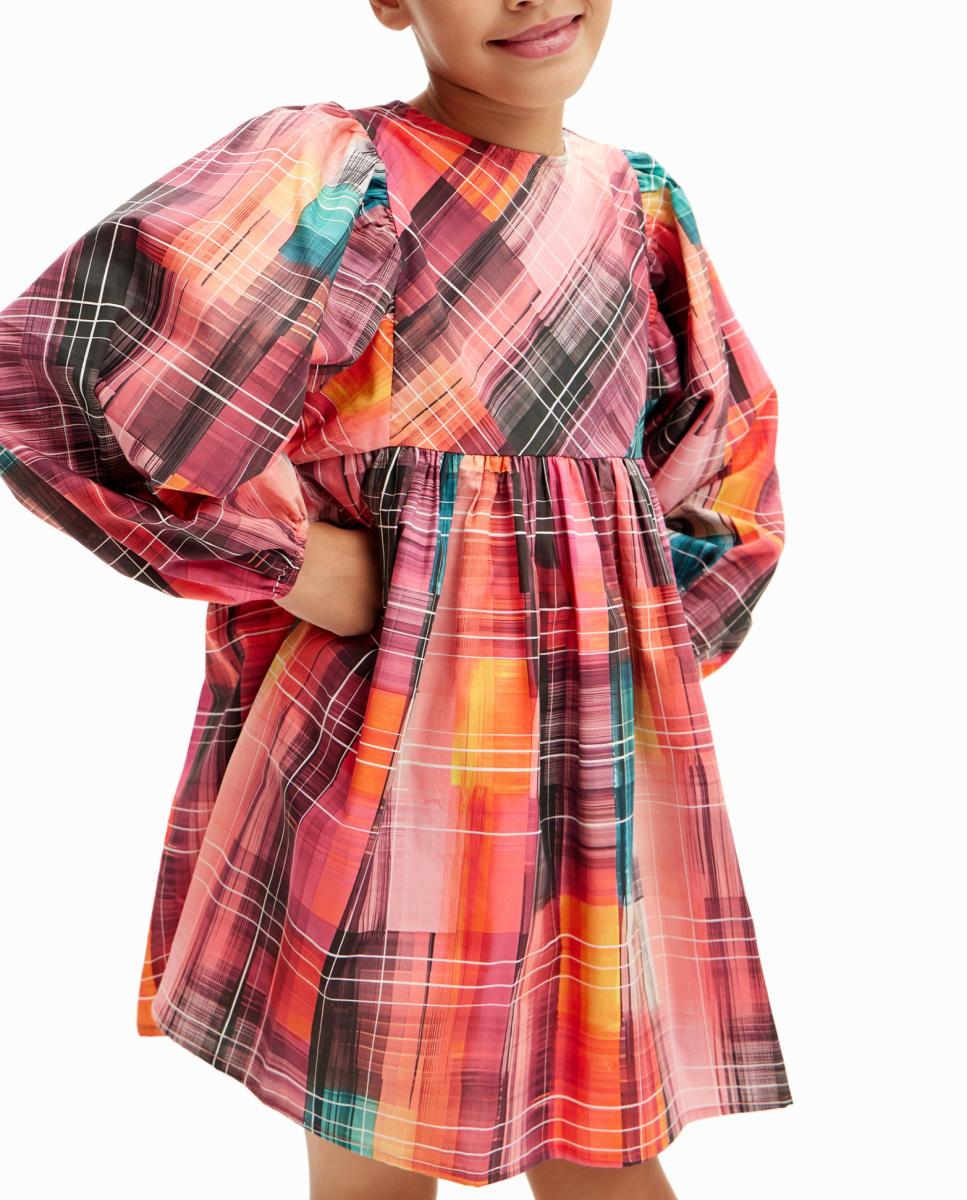 Imagen 0 de Vestido camisero cuadros de niña