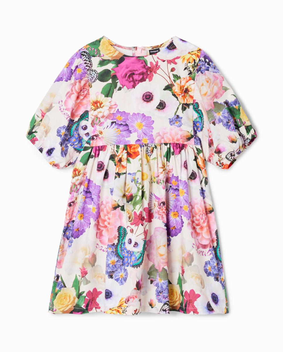 Imagen 0 de Vestido evasé flores de niña