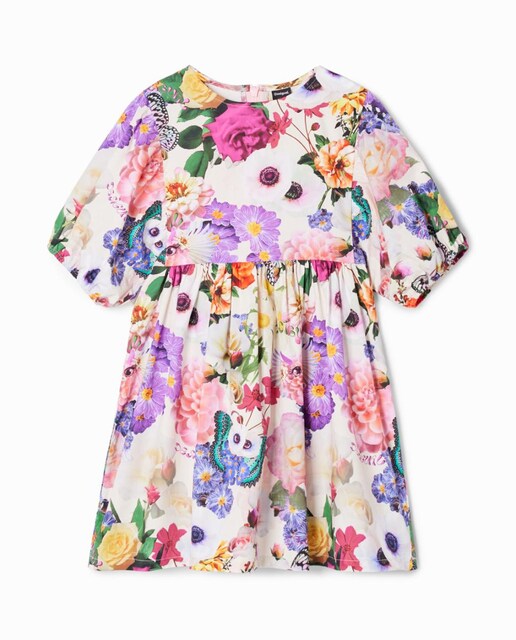 Imagen 0 de Vestido evasé flores de niña
