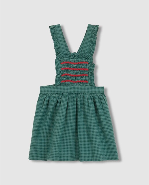 Imagen 0 de Pichi de niña de vichy con tirantes y smock