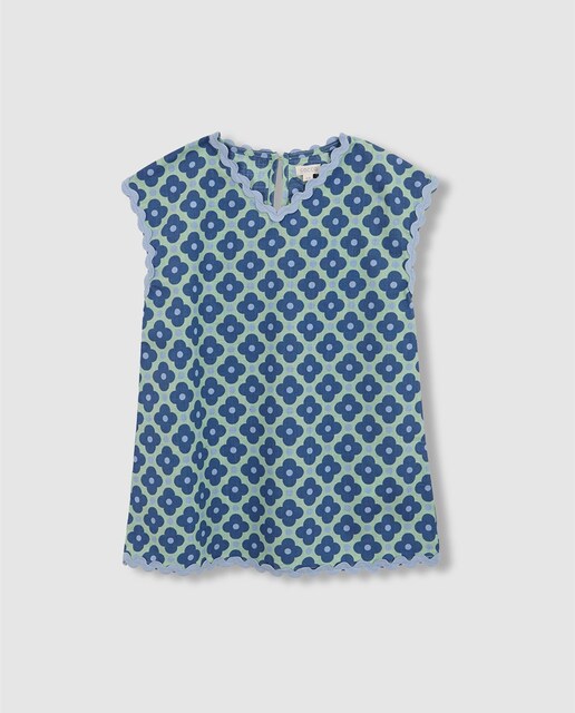 Imagen 0 de Vestido de niña con estampado de flor estilo años 60