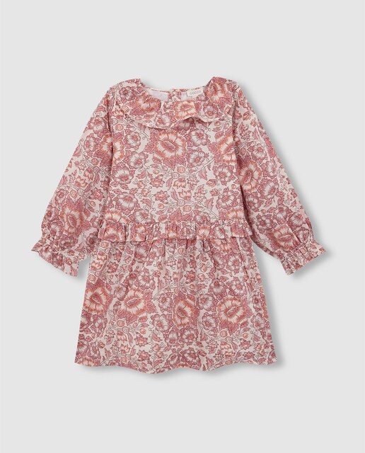 Imagen 0 de Vestido de niña corto estampado con flor india