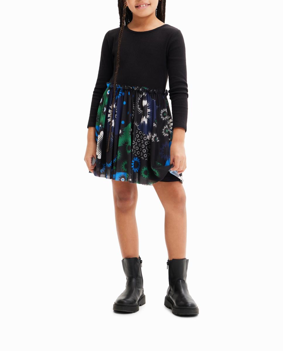 Imagen 0 de Vestido combinado patch geometrico
