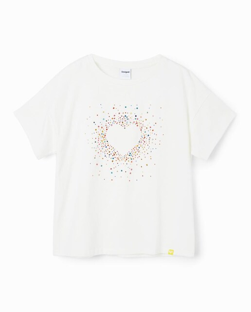 Imagen 0 de Camiseta corazón strass de niña