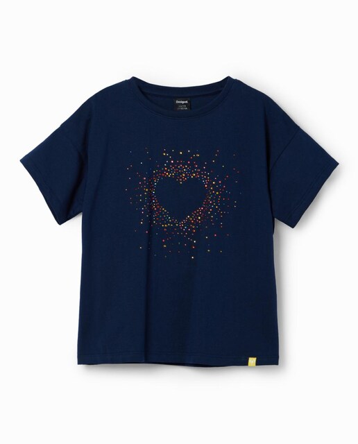 Imagen 0 de Camiseta corazón strass de niña