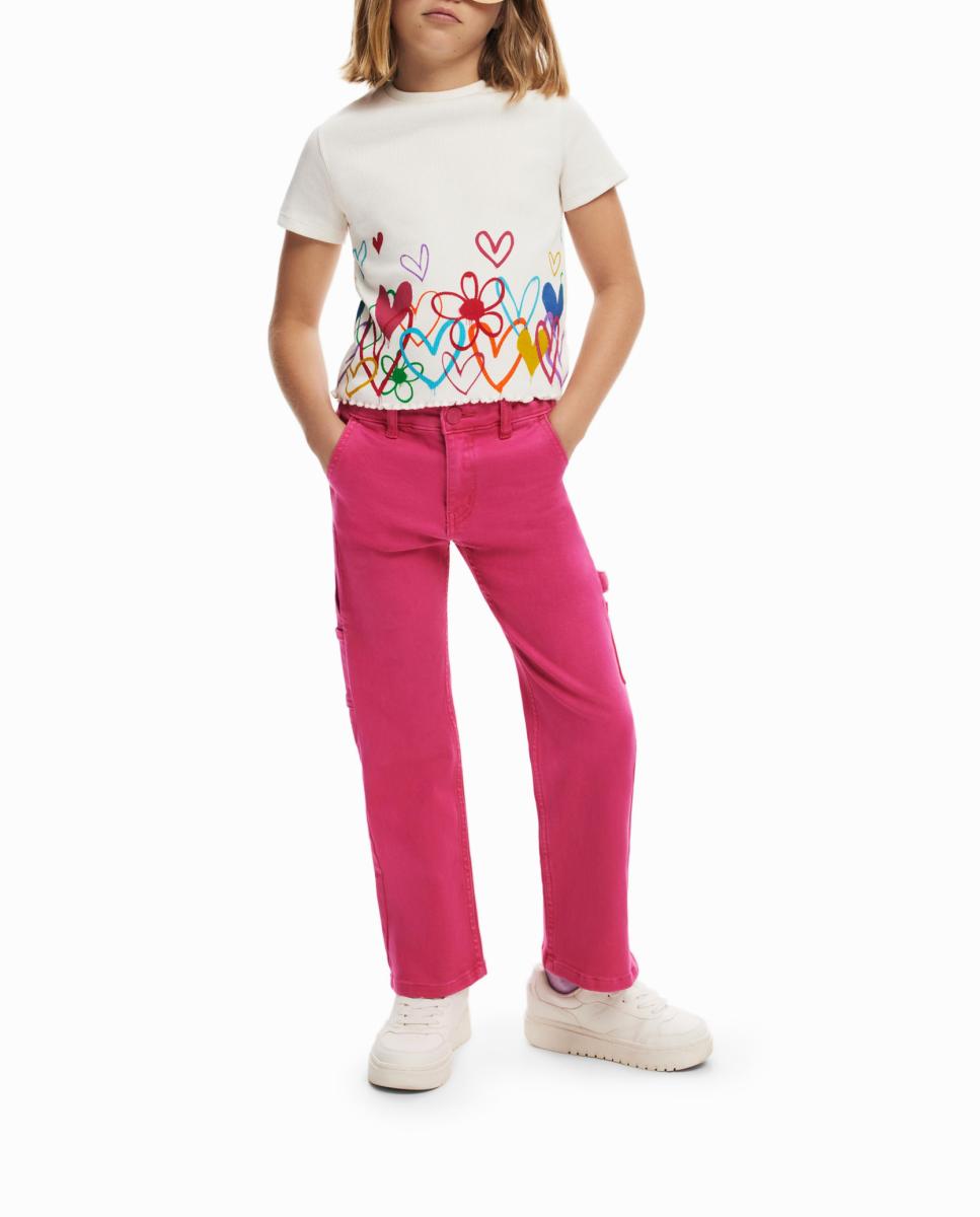 Imagen 0 de Camiseta ilustraciones corazones de niña