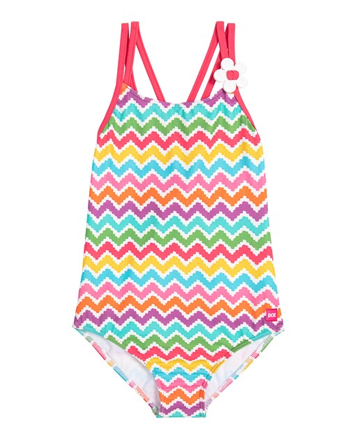 Imagen 0 de Bañador niña con flor y zig-zag