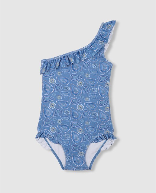 Imagen 0 de Traje de baño de niña estampado con volante