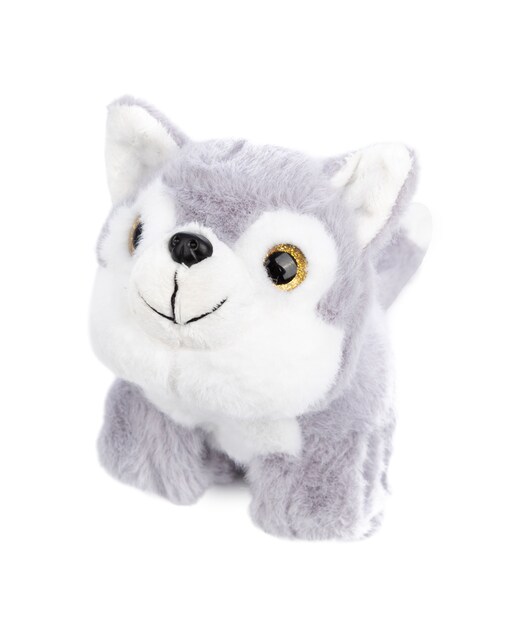 Imagen 0 de Peluche extrasuave y mullido. Diseño husky con mecanismo enrollable. 18 cm.