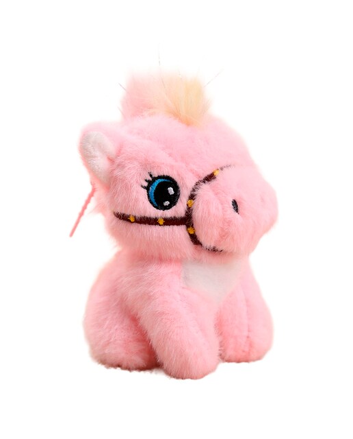 Imagen 0 de Peluche extrasuave y mullido con colgante. Diseño potro sentado rosa. 13 cm.