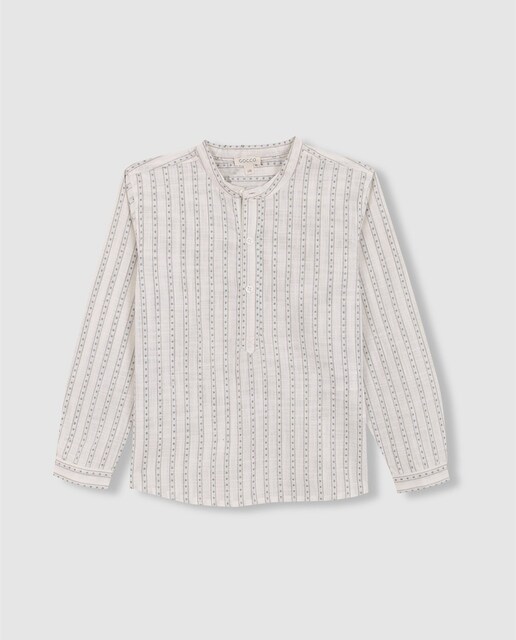 Imagen 0 de Camisa de niño de tejido de dobby con cuello mao