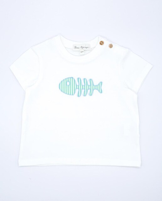 Imagen 0 de Camiseta con dibujo de pez bordado