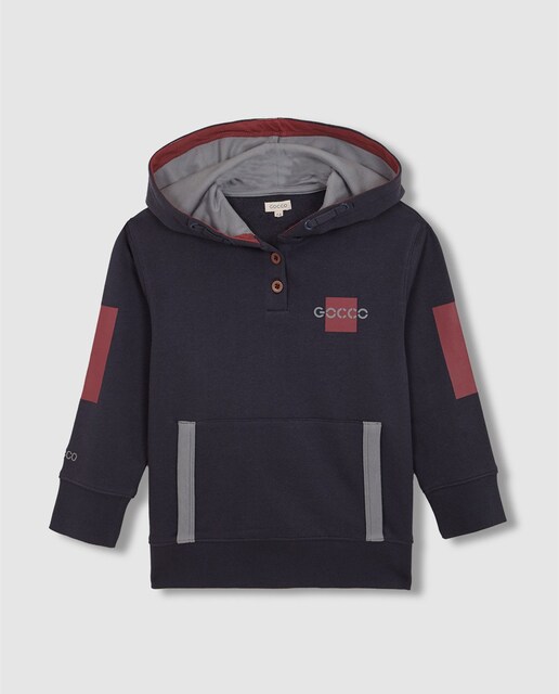 Imagen 0 de Sudadera de niño con capucha y detalles a contraste