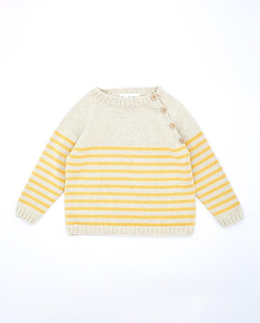Imagen 0 de Jersey de rayas amarillas. Abertura con botones en el lateral del cuello.