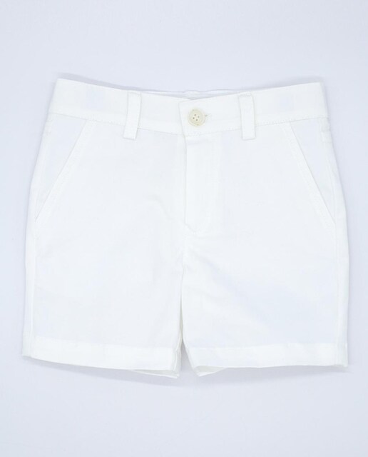 Imagen 0 de Bermuda de sarga cruda, con bolsillos y bragueta.