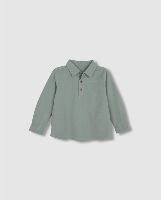 Imagen 0 de Camisa de bebé niño de piqué con cuello camisero