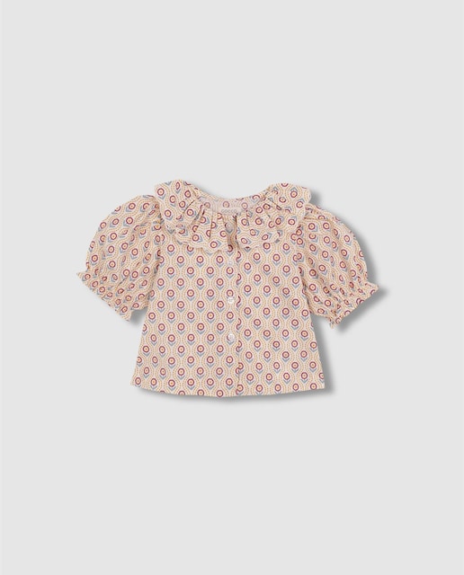 Imagen 0 de Blusa de bebé niña estampada con cuello con ondas