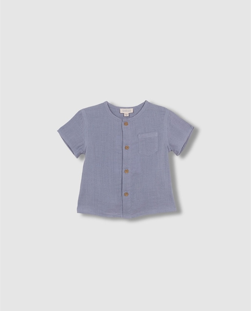 Imagen 0 de Camisa de bebé niño de tejido liso de manga corta