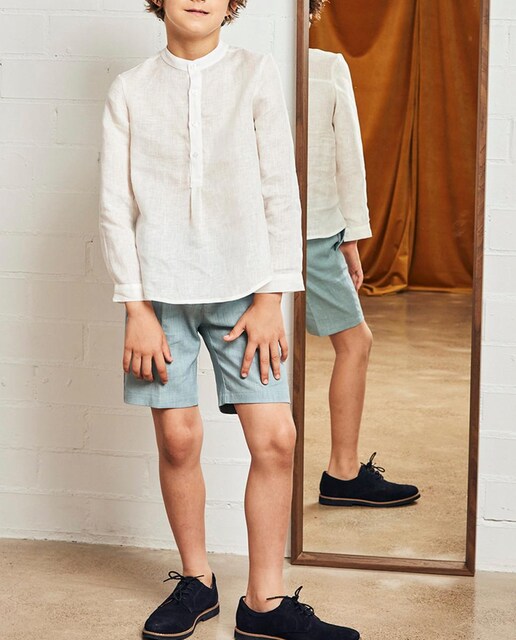 Imagen 0 de Camisa de lino con cuello camisero