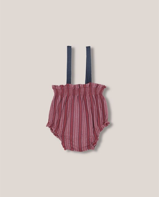 Imagen 0 de Bombacho de bebé de rayas con tirantes a contraste