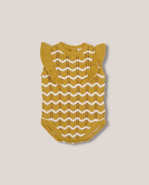 Imagen 0 de Ranita de bebé de punto bobo con volantes mangas