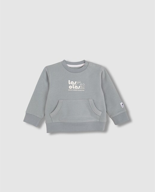 Imagen 0 de Sudadera de bebé niño de cuello caja y bolsillo tipo canguro