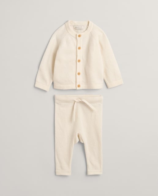 Imagen 0 de Conjunto infantil unisex de mezcla de lana de cordero, suave y cómodo con diseño de punto.