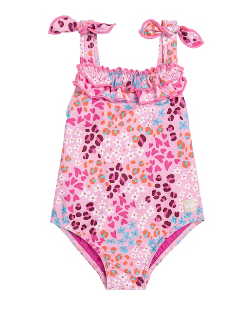 Imagen 0 de Bañador de bebé niña con animal print y lazos