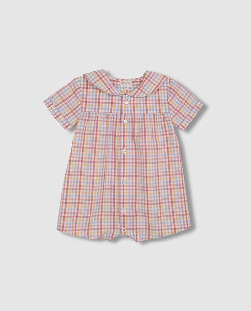 Imagen 0 de Pijama de bebé niño de cuadros con cuello marinero