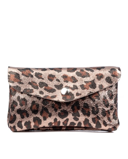 Imagen 0 de Alseno monedero alargado mujer. Piel auténtica Gamuza, diseño animal print leopardo, lacada brillante.