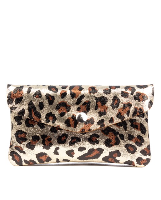 Imagen 0 de Alseno monedero alargado mujer. Piel auténtica Gamuza, diseño animal print leopardo, lacada brillante.