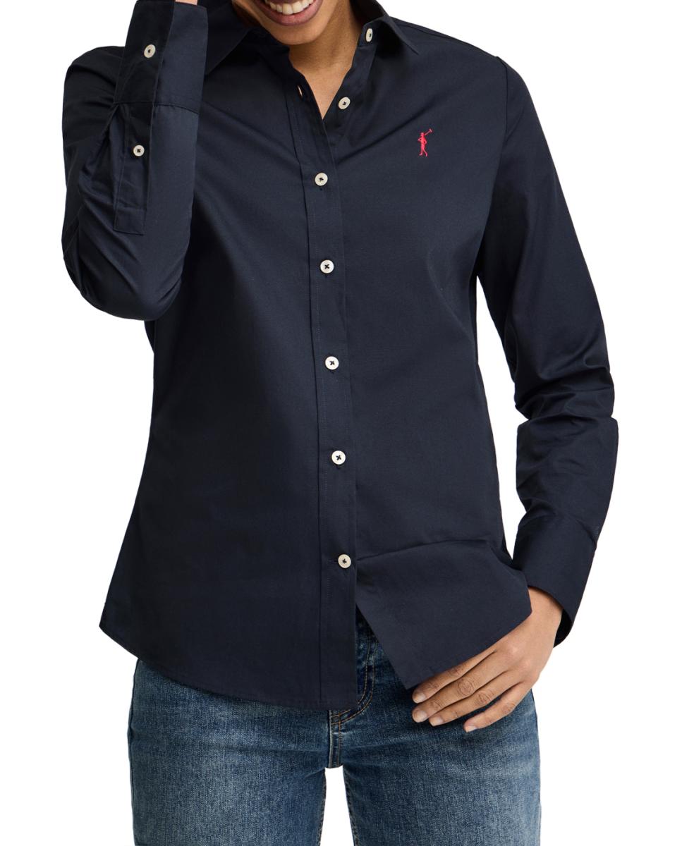 Imagen 0 de Camisa de mujer de corte slim y cuello francés