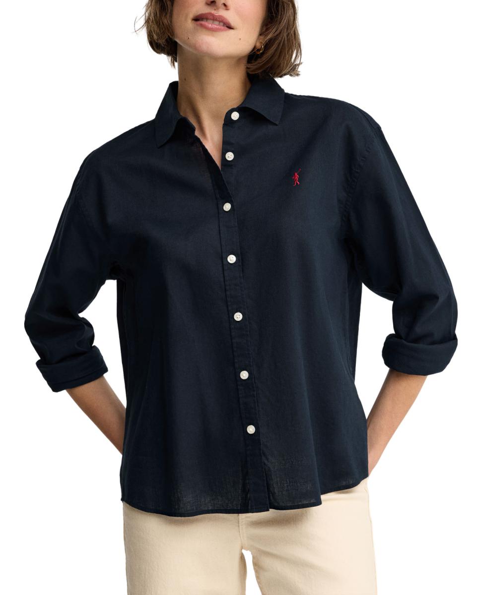 Imagen 0 de Camisa de mujer de corte holgado y estilo casual