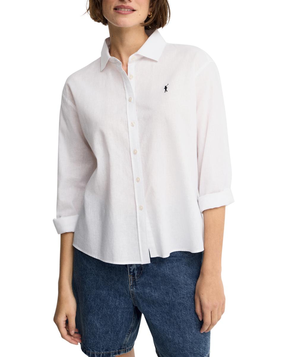 Imagen 0 de Camisa de mujer de corte holgado y estilo casual