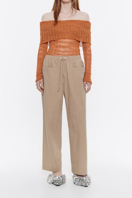 Imagen 0 de Pantalón jogger algodón camel de mujer