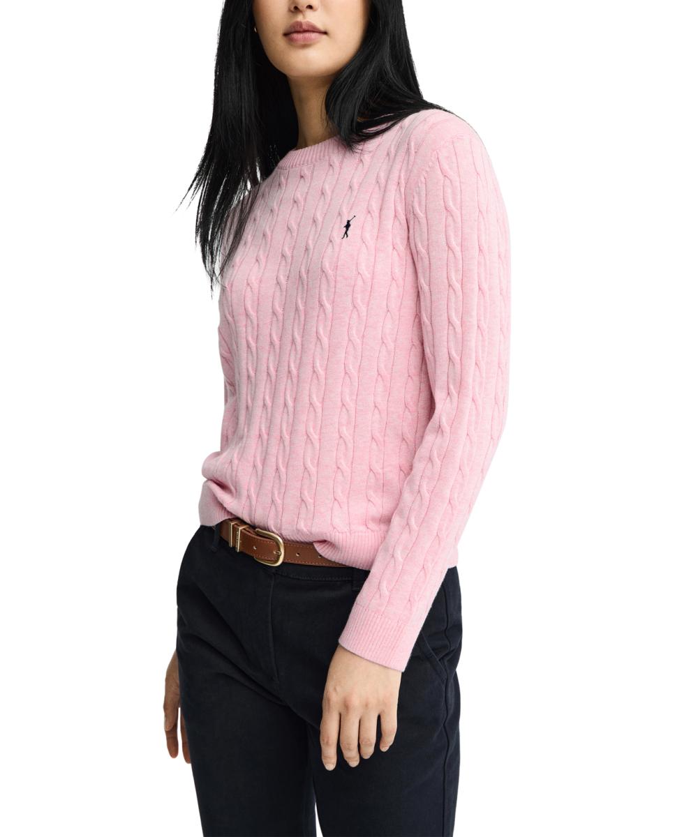 Imagen 0 de Jersey de punto trenzado con cuello redondo y manga larga