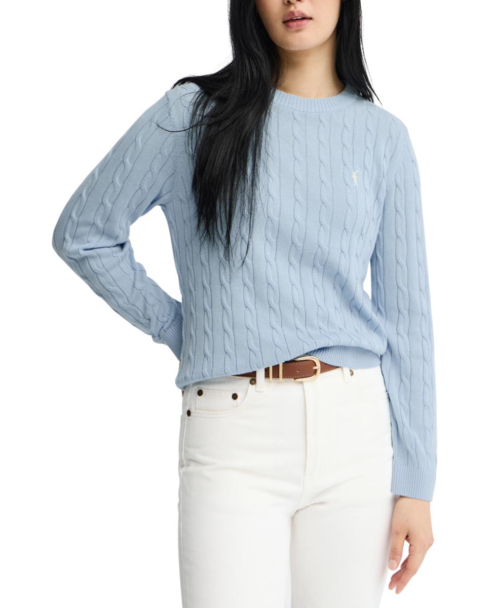 Imagen 0 de Jersey de punto trenzado con cuello redondo y manga larga