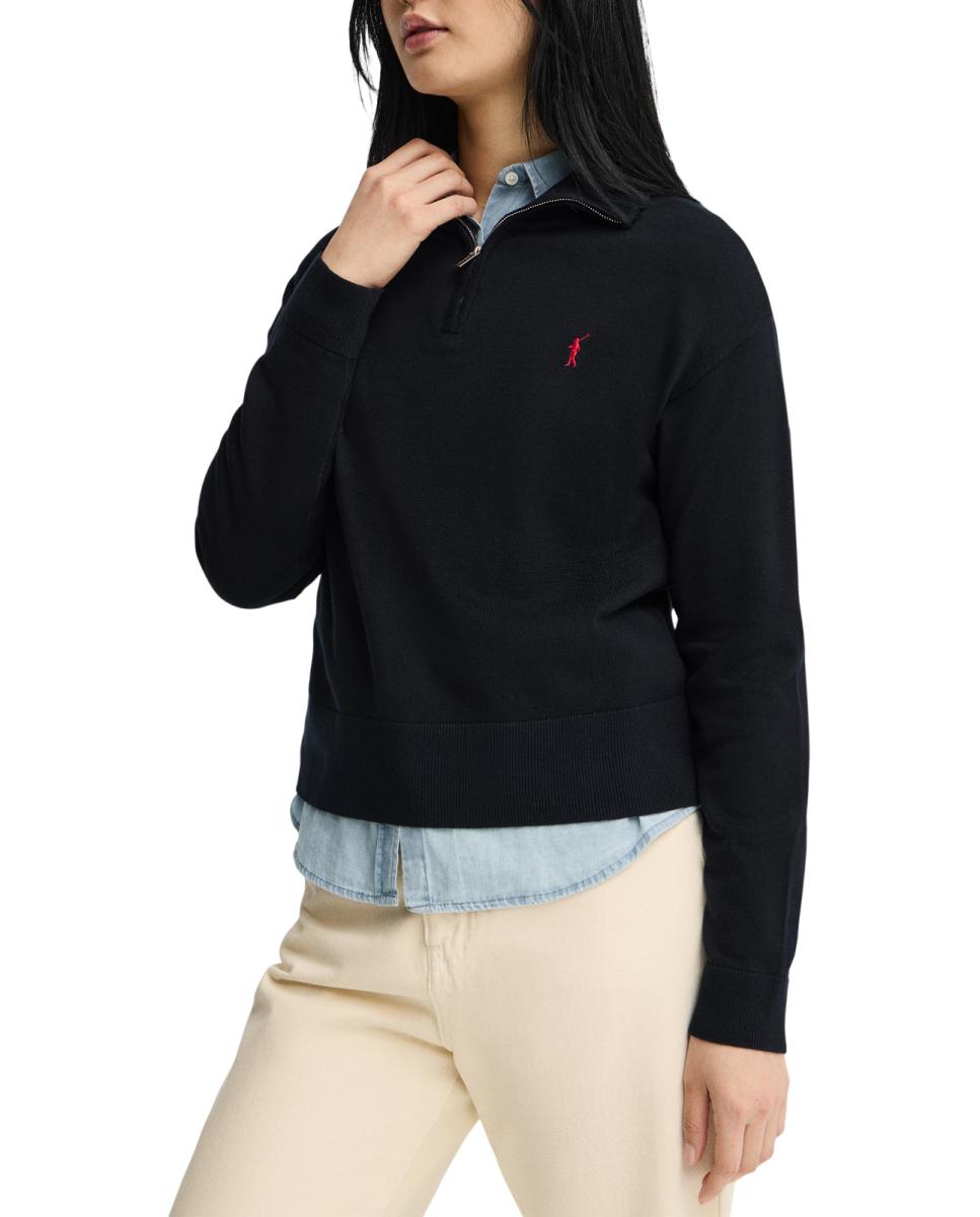 Imagen 0 de Jersey de punto de cuello alto con media cremallera