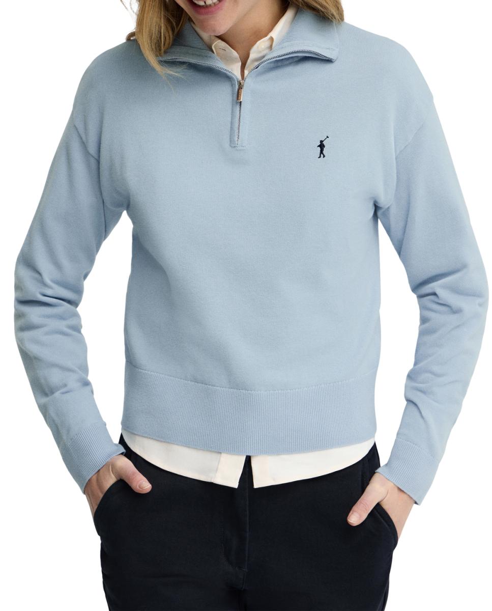 Imagen 0 de Jersey de punto de cuello alto con media cremallera